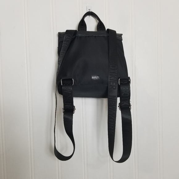Botkier NY Trigger Black Mini Nylon Backpack Faux Leather Accents Tassel Zip